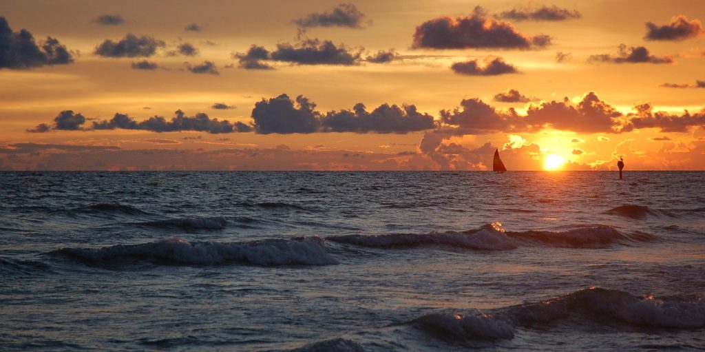 Siesta Key na Floridě - pohled na oceán